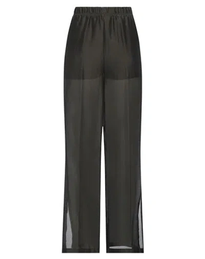 Semicouture Woman Pants Dark Green Size 6 Cotton, Silk