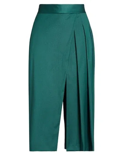 Semicouture Woman Pants Dark Green Size 6 Virgin Wool, Polyester, Viscose, Elastane In Multi