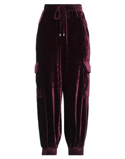 Semicouture Woman Pants Deep Purple Size 4 Viscose, Polyamide