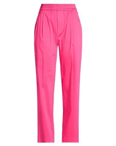 Semicouture Woman Pants Fuchsia Size 8 Cotton, Polyamide, Elastane In Pink