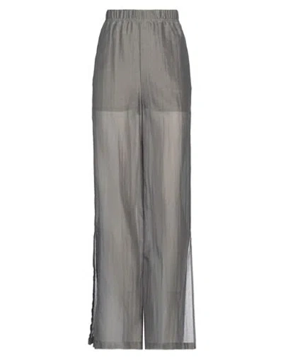 Semicouture Woman Pants Grey Size 8 Cotton, Silk