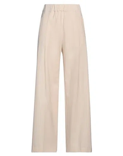 Semicouture Woman Pants Beige Size 6 Polyester, Virgin Wool, Elastane In White