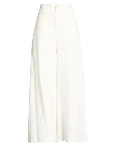 Semicouture Woman Pants Ivory Size 6 Linen In White