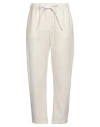 Semicouture Elastic Waist Casual Pants In White