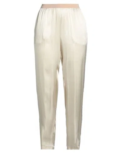 Semicouture Woman Pants Ivory Size 8 Acetate, Silk In White