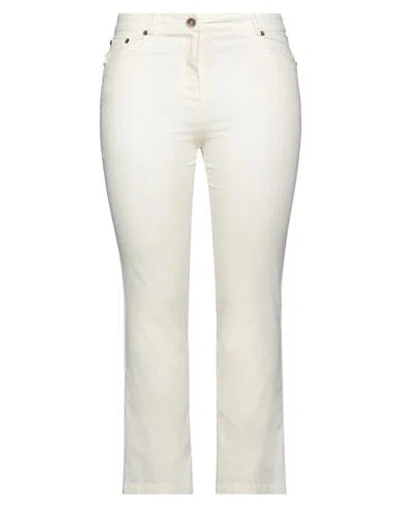 Semicouture Woman Pants Ivory Size 8 Cotton, Elastane In White