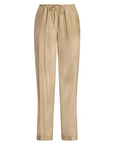 Semicouture Woman Pants Khaki Size 10 Cotton, Silk In Gold