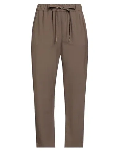 Semicouture Woman Pants Khaki Size 4 Polyester, Virgin Wool, Elastane In Brown