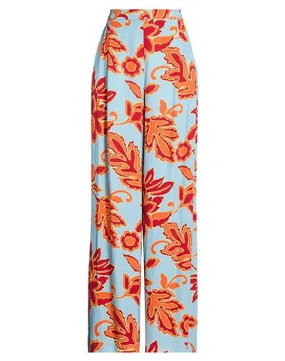 Semicouture Woman Pants Light Blue Size 6 Viscose In Multi