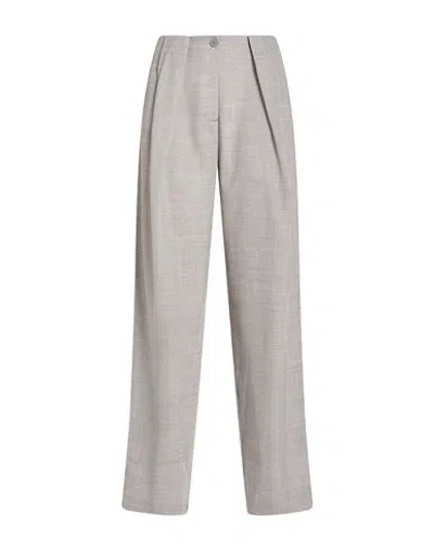 Semicouture Woman Pants Light Grey Size 6 Virgin Wool, Elastane In Gray