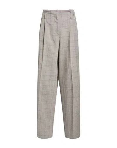 Semicouture Woman Pants Light Grey Size 6 Virgin Wool, Viscose