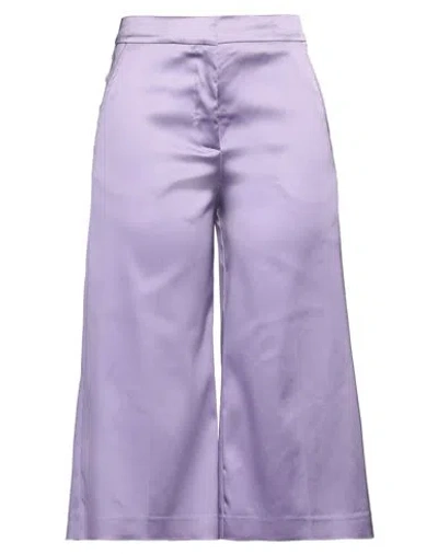 Semicouture Woman Pants Lilac Size 10 Acetate, Polyamide, Elastane In Purple