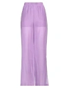 Semicouture Woman Pants Lilac Size 8 Cotton, Silk In Purple