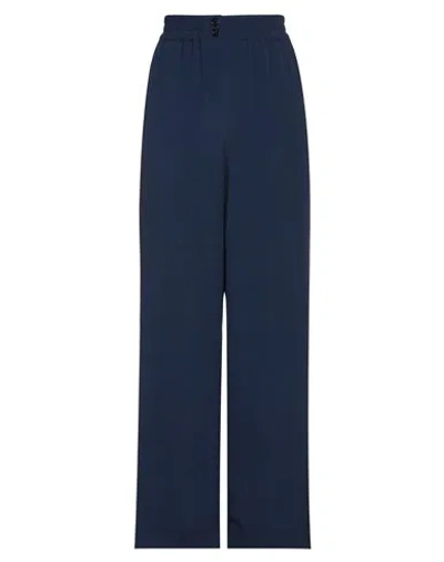 Semicouture Woman Pants Midnight Blue Size 6 Acetate, Silk