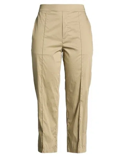 Semicouture Woman Pants Military Green Size 10 Cotton, Polyamide, Elastane In Neutral