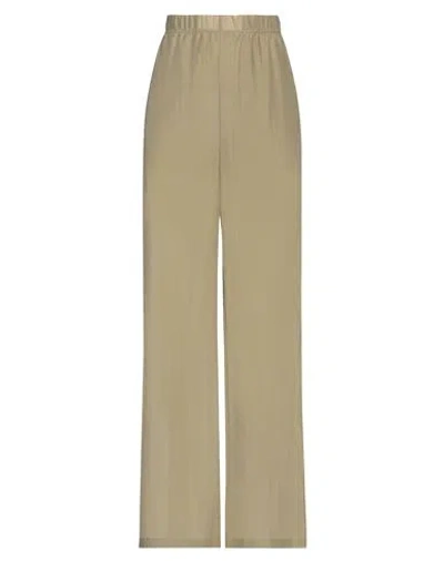 Semicouture Woman Pants Military Green Size 10 Cotton, Silk