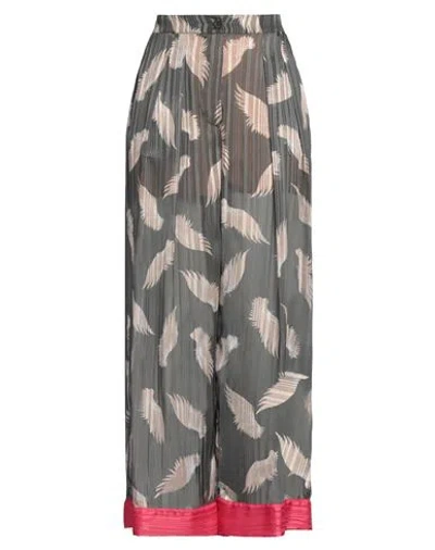 Semicouture Woman Pants Military Green Size 10 Polyester, Metallic Fiber