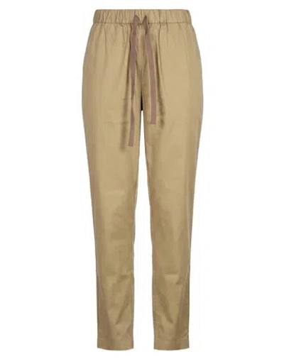 Semicouture Woman Pants Military Green Size 2 Cotton, Polyamide, Elastane In Neutral