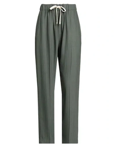 Semicouture Woman Pants Military Green Size 2 Viscose, Virgin Wool