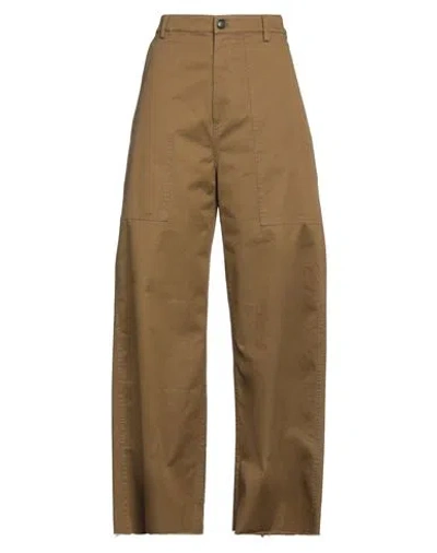 Semicouture Woman Pants Military Green Size 2 Cotton, Elastane