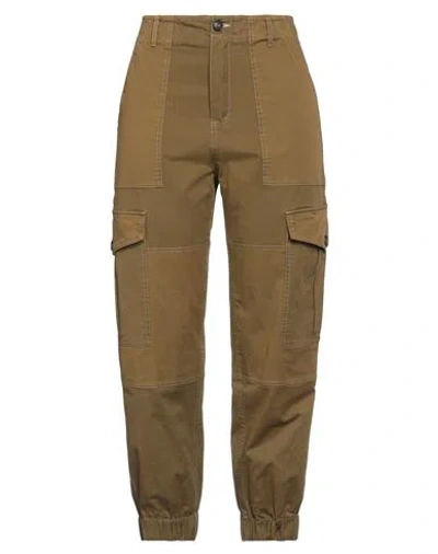 Semicouture Woman Pants Military Green Size 6 Acetate, Polyamide, Metallic Fiber