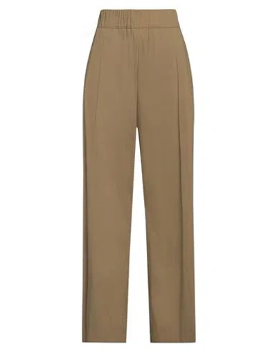 Semicouture Woman Pants Military Green Size 8 Cotton, Polyamide, Elastane In Blue