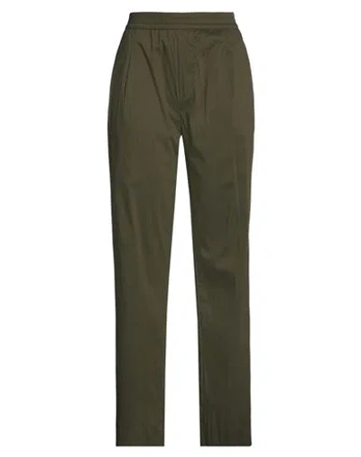 Semicouture Woman Pants Military Green Size 8 Cotton, Polyamide, Elastane