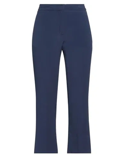 Semicouture Woman Pants Navy Size 10 Acetate, Silk In Navy Blue