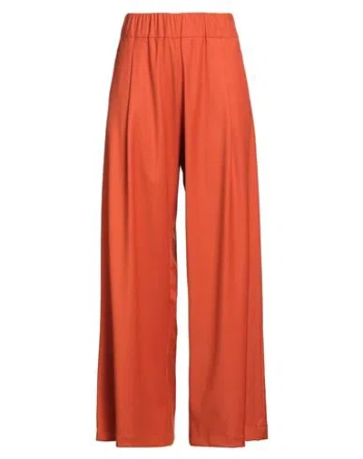 Semicouture Woman Pants Orange Size 6 Virgin Wool, Polyester, Viscose, Elastane