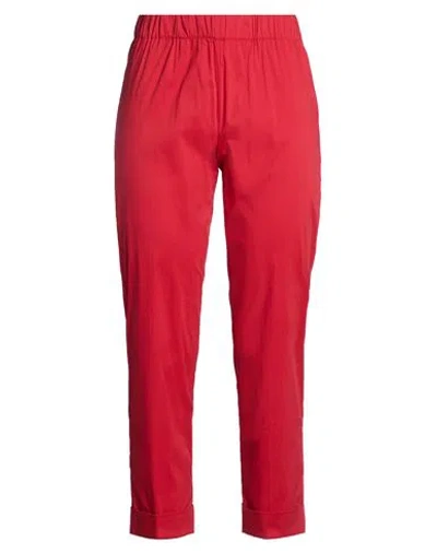 Semicouture Woman Pants Red Size 2 Cotton, Polyamide, Elastane