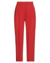 Semicouture Woman Pants Red Size 6 Acetate, Silk In Red
