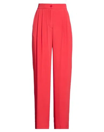 Semicouture Woman Pants Red Size 8 Acetate, Silk