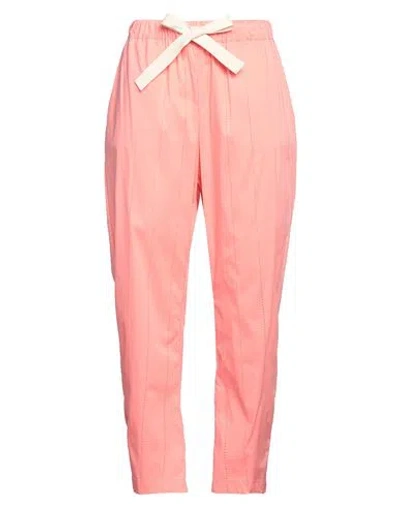 Semicouture Woman Pants Salmon Pink Size 10 Cotton, Polyamide, Elastane