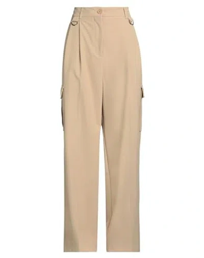 Semicouture Woman Pants Sand Size 6 Polyester, Viscose, Elastane In Beige