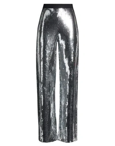 Semicouture Woman Pants Silver Size 6 Polyester In Gray