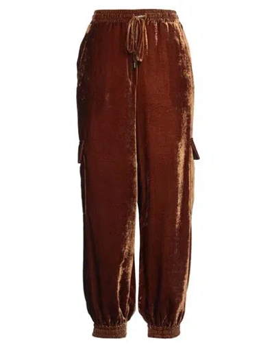 Semicouture Woman Pants Tan Size 8 Viscose, Polyamide In Brown