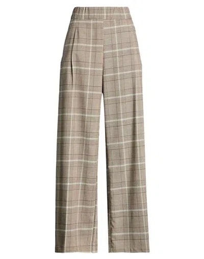 Semicouture Woman Pants Taupe Size 6 Polyester, Viscose, Wool, Elastane In Gray