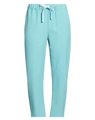 Semicouture Woman Pants Turquoise Size 4 Polyester, Viscose, Elastane In Blue