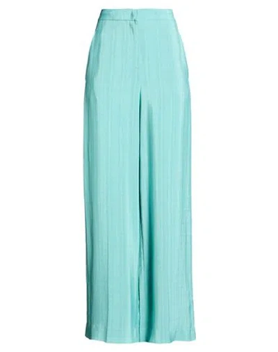 Semicouture Woman Pants Turquoise Size 4 Viscose In Blue