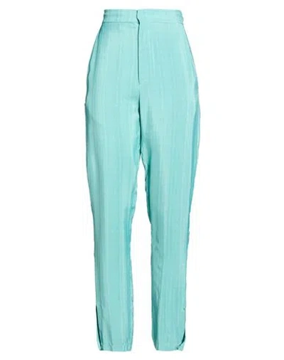 Semicouture Woman Pants Turquoise Size 4 Viscose In Blue