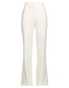 Semicouture Woman Pants White Size 4 Polyester, Virgin Wool, Elastane In White