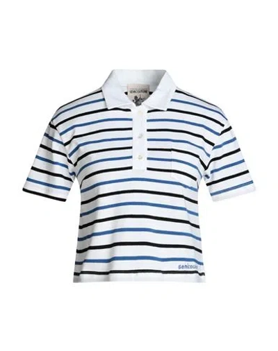 Semicouture Woman Polo Shirt White Size L Cotton, Elastane