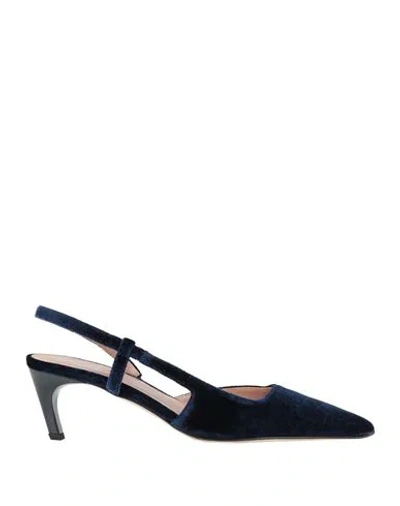 Semicouture Woman Pumps Midnight Blue Size 7 Textile Fibers