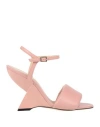 Semicouture Woman Sandals Antique Rose Size 7 Polyester In Pink