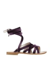 Semicouture Woman Sandals Purple Size 7 Textile Fibers In Purple