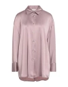 Semicouture Woman Shirt Antique Rose Size 10 Acetate, Viscose