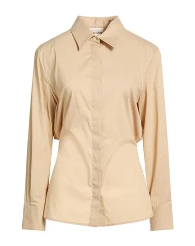 Semicouture Woman Shirt Beige Size 6 Cotton, Polyamide, Elastane In Neutral
