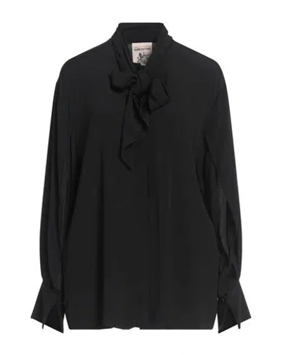 Semicouture Woman Shirt Black Size 6 Acetate, Silk