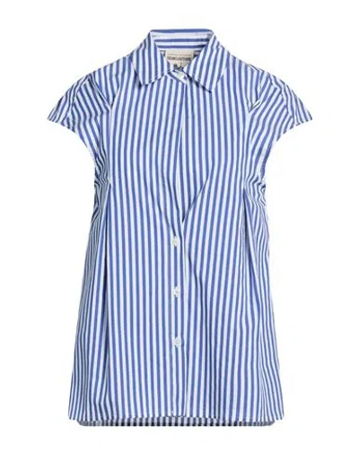 Semicouture Woman Shirt Blue Size 10 Cotton, Polyamide, Elastane