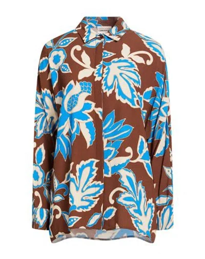 Semicouture Woman Shirt Brown Size 8 Viscose